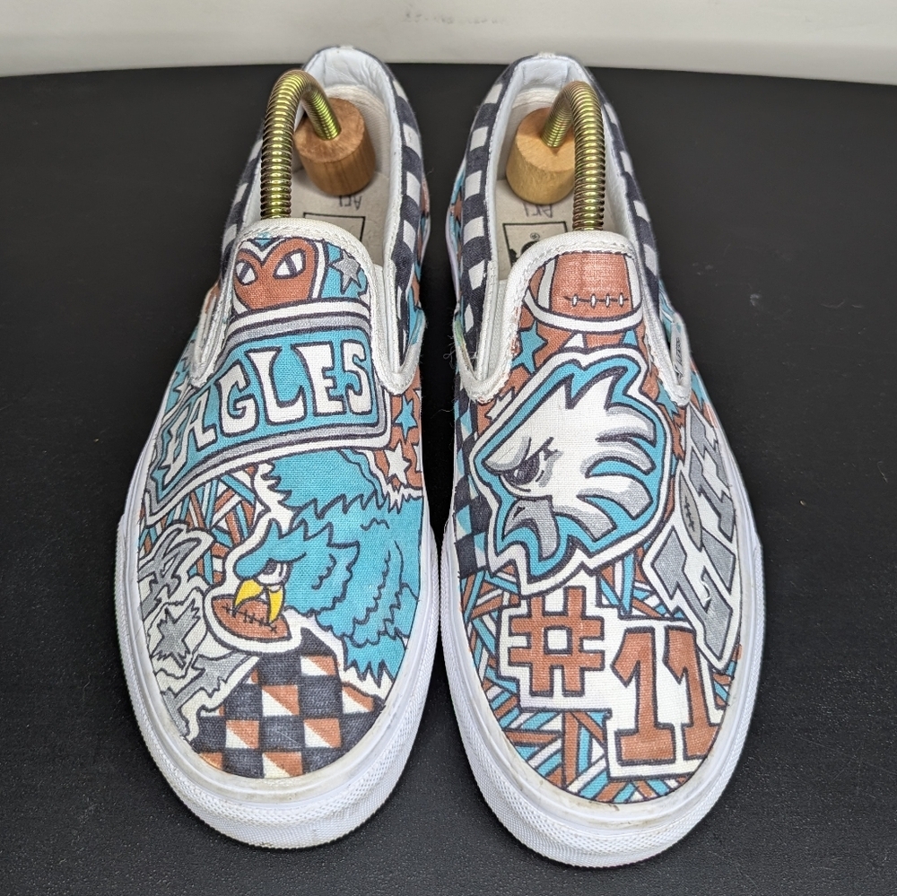 Vans Classic Slip On‎ Philadelphia Eagles Graphic Sneakers Shoes